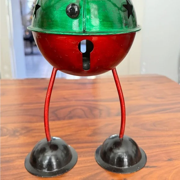 18” Metal Folk Art Santa and Nutcracker Christmas Band Decor，Card Holder